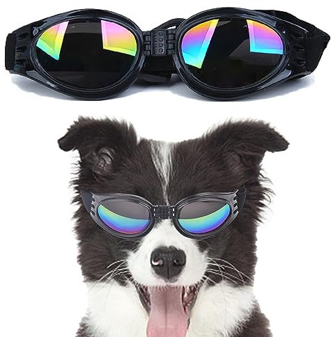 Anti-UV Sonnenbrillen für Hunde, Haustier Sonnenbrille, Hunde Sonnenbrille, Verstellbarer Riemen UV-Sonnenbrillen für Hunde, UV-Sonnenbrillen für Hunde, Wasserdichter Einstellbar Hundebrille