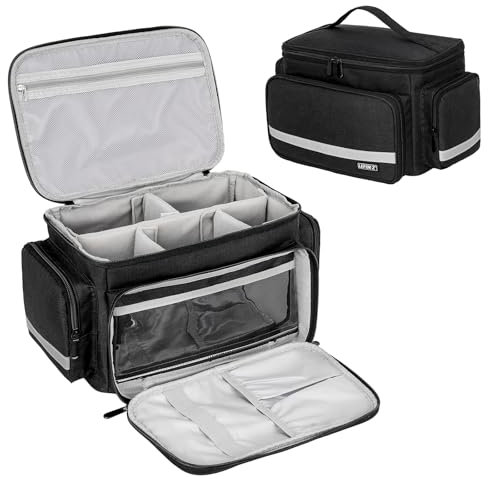 LEFOR·Z Borsa medica per infermieri, borsa vuota per primo soccorso, con divisorio staccabile, borsa per forniture mediche, per studenti infermieristici, terapisti, medici, nero