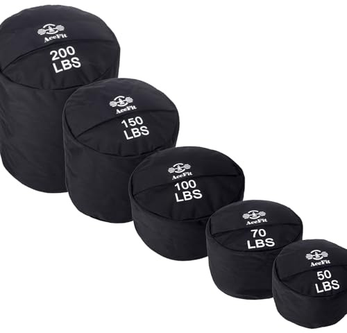 Acefit Training Sandbag for Working Out | Heavy Duty Workout Sandbags| Weights Sand Bags for Training, Exercise| Military Conditioning, Fitness, Cross-Training & Strength Training (150 LB)
