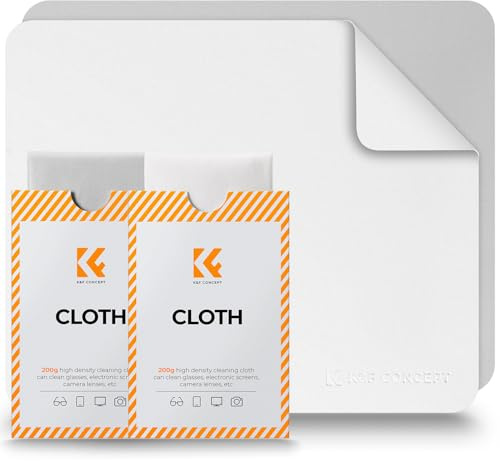 K&F CONCEPT Lot de 2 chiffons de nettoyage en microfibre de qualité supérieure pour objectifs d'appareil photo, lunettes, écrans, appareils photo, tablettes, 15 x 18 cm