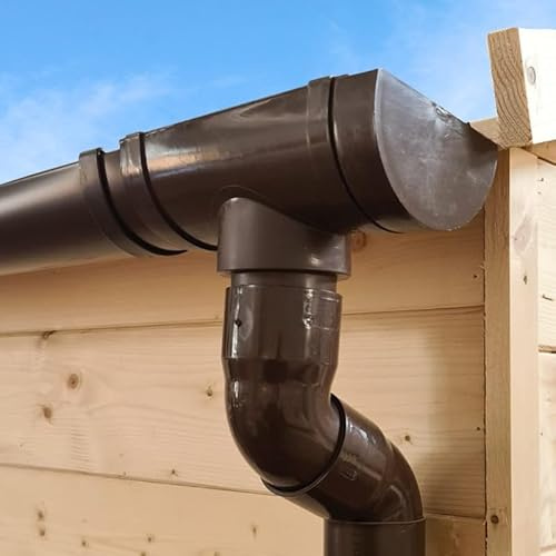 Homeidea Kit Grondaia Universale in PVC per Casette in Legno a Doppia Falda – Completo di Tubi, Curve e Accessori 320cm Singola