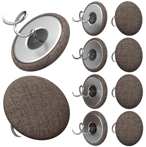 MAICOBI Linen Covered Twist Pins Bed Skirt Pins(12 Pack Brown)