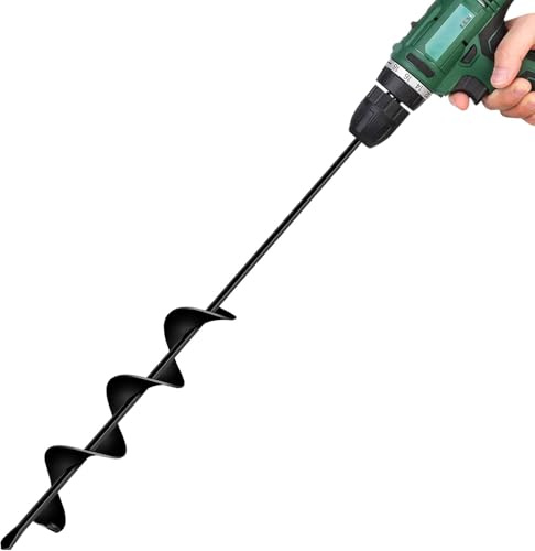 Longrun Trapano da giardino, 4,3 x 38 cm, per avvitatore a batteria