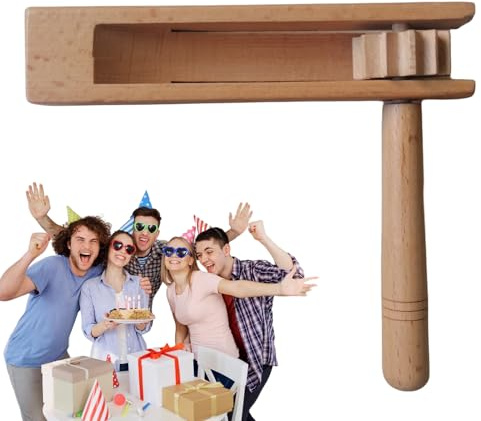 Traditional Matraca Toy Ratchet Wooden Rattle Musical Instrument Equipment Beautiful Shape for Sports, Parties and Family Gatherings