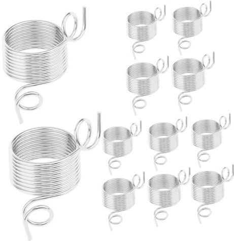 Zerodeko 12 Anillos Guía de Hilo para Tejer de Acero Inoxidable, Anillos Ajustables para Dedo, Herramienta Compacta para Manualidades y Costura, Juego 6 Pequeños 6 Grandes, Uso en Tejido