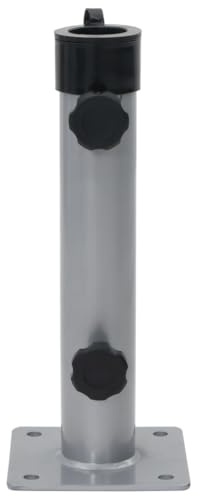 Parasollstativ av stål med pulverbeläggning, silver, för mast Ø 38/48 mm, kompakt och stabil, platsbesparande för trädgård, balkong, terrass, vindtätt och hållbart