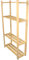 150 x 80 x 28 cm Großes Holzregal mit 4 Böden Unbehandelt Holzeckregal Lagerregal Standregal Allzweckregal aus Holz Büroregal Möbel Bücherregal Küchenregal Aktenregal Kellerregal