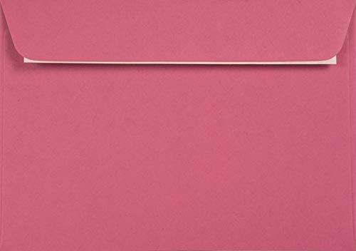 25 rosa DIN C6 Återvunnet kuvert utan fönster (114 x 162 mm) rak flik lim – kreativ magenta, färgade kuverter gjorda av återvunnet papper, färgglada kuvert naturåtervunnet