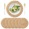 IVAILEX Tovagliette Rattan Rotonde, Sottopiatti Vimini, Confezione da 6 Tovagliette Intrecciate, Tovagliette Naturali in Giacinto D'acqua Intrecciate a Mano (11,8 pollici)