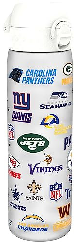 Ion8 NFL Équipes Multiples Gourde, 500ml, Anti-Fuite, Facile à Ouvrir, Verrouillage Sécurisé, Lavable en Lave-vaisselle, Sans BPA, Poignée de Transport, S'adapte aux Porte-gobelets, Facile à Nettoyer