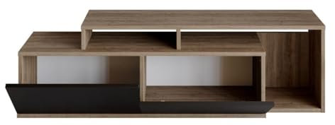 Calicosy Mobile TV 2 Ante Decor Noce e Nero L150 cm - Nexera