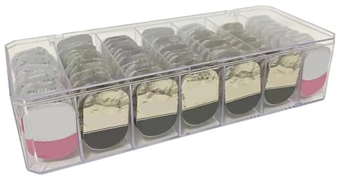 Daily Contact Lens Organizer Clear Plastic Organizer Box with Lid 7 Grids Dustproof Contact Lens Storage Box Disposable Contact Lenses for Small Items Hair Clips, Beads