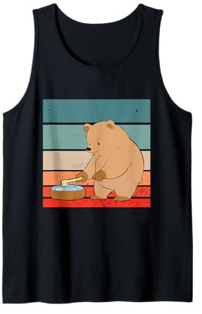 Bär Cartoon Curling Besen Stein Eis Sport freundlich Tank Top