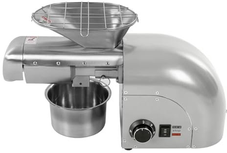 Chynalys 1800w Ölpresse Elektrisch, 50-300℃ Öl Pressmaschine, Elektrische Ölpresse Kaltpresse Automatische Heißprsse Edelstahl Extraktor Einstellbare Temperatur 5-8kg/St für Nüsse, Erdnüsse, Raps