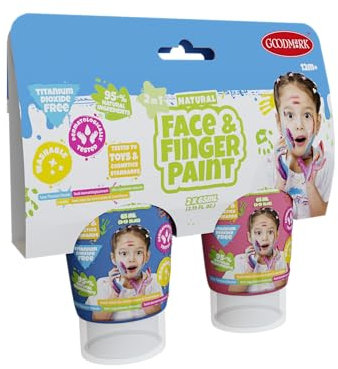 Natural Face & Finger Paint - 65 ml - 2er-Pack - Blau & Rosa