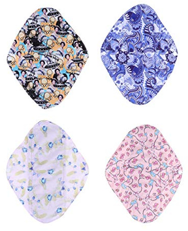 FRCOLOR 4piezas Compresas Sanitarias Bambú Lavables Para Menstruación Toallas Menstruales Reutilizables Para Uso Nocturno