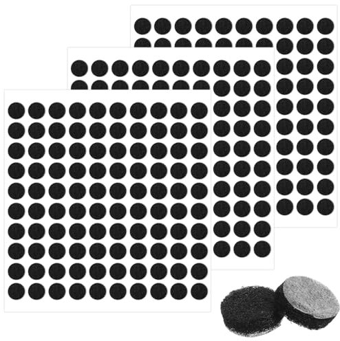 Gjinxi 300PCS Round Felt Furniture Pads Self Adhesive Chair Leg Floor Protectors Thick Felt Dots for Wood Floors Cabinet Doors Table Feet Noise Reduction Scratch Protections Home Office Use