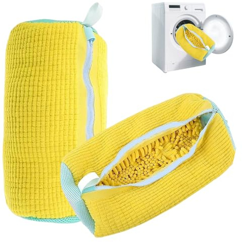 Zyluniy Bolsas para Lavar Zapatillas en Lavadora, 2 Piezas Reutilizable Malla 360° Bolsa Lavadora Zapatillas con Cremallera, Funda para Lavar Zapatos en Lavadora para Todo Tipo de Calzado
