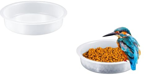 DIVCHI Transparent Bird Feeding Tray for Garden | Outdoor Bird Feeder Bowl | Plastic Water & Seed Tray for Bird Feeding Station | Clear Hanging Tray for Wild Birds