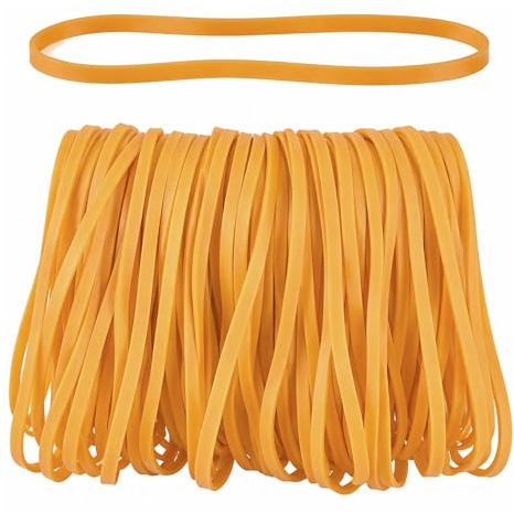 100 elastici in gomma, 5 mm x 10 cm, elastici larghi e spessi, buona elasticità per ufficio, casa, scuola (giallo)