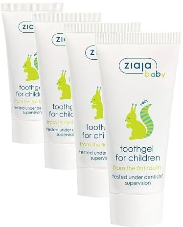 BABY Dentífrico infantil sin flúor (Paquete de 4)