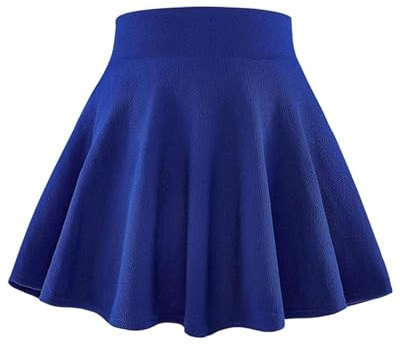 BOOPH Kids Girls Skirt Casual Mini Flare Plain Pleated Skater Uniform Skirts 8-9 Years Blue