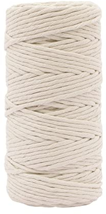 Vaessen Creative Hilo de macramé Naturel, 3 mm x 100 m, 100% algodón, Disponible, Bricolaje, decoración como Colgante, Colgante de Pared, portavelas, atrapasueños