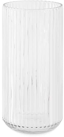 Navaris Glasvase geriffelt groß 25cm Höhe Ø 11,5cm - Blumenvase Glas minimalistisch Skandinavischer Stil - Vase Glas für Blumenarrangements Deko Wohnzimmer - zylindrische Vase mit Rillen