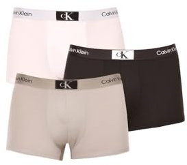 Calvin Klein Boxers Taille Basse Lot de 3 Homme avec Stretch, Multicolore (Black/Authentic Grey/White), S