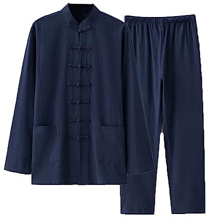 ZHOUXIAO Teste D'arts Martiaux Chinois Vêtements De Kung-fu - Vêtements Traditionnels Chinois Tang Tapis À Manches Longues Pantalons Pour Hommes, Lin En Coton Tai Chi Vêtemen