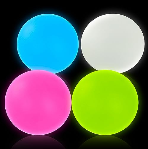 Ainiv 4 PCS Bolas Antiestres Adultos y Personas Mayores de 14 Años , Stress Ball Que Brillan en La Oscuridad, Squishy Juguetes Anti Estrés Bolas Que Alivian la Ansiedad para Apretar, Tdah, Autismo