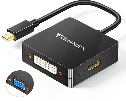 FOINNEX Mini DisplayPort zu HDMI VGA DVI Adapter, Thunderbolt Konverter für Microsoft Surface Pro 6 5 4 3, MacBook Pro Air, Mac Mini - Video Display DP Adaptor