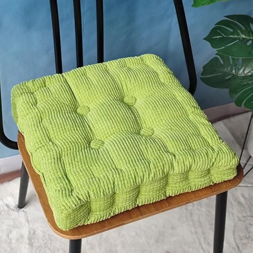 Bettschlange Sitzkissen Outdoor, 2er Set Stuhlkissen 40x40cm, Dicke Bodenkissen, Sitzpolster Outdoor für Bank und Gartenstuhl(Quadrat,Grün,40 x 40 cm)