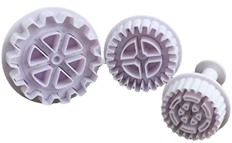 Lot de 3 emporte-pièces en forme de roue dentée pour fondant, biscuits, gâteaux, accessoires de cuisine