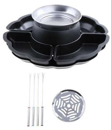 Baoblaze Set di Pentole per Fonduta Elettriche con Forchette, Set per Fonduta di Cioccolato con Controllo Della Temperatura, Torrefazione Elettrica Senza