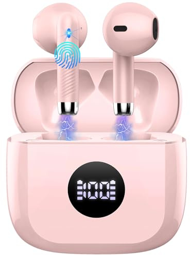 Wireless Earbuds, Bluetooth 5.4 Headphones, in Ear Earphones with 4 ENC Noise Cancelling Mics, 40H Playback HiFi Stereo Earbuds with Mini Case, IP7 Waterproof Ear Buds with USB C Charging, LED Display