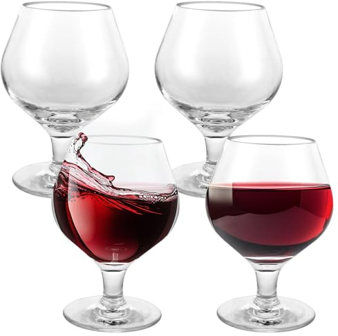 FWEEK Juego de 4 copas de vino tinto, 435 ml, de plástico, irrompibles y reutilizables, para fiestas, camping, picnics, piscinas calientes