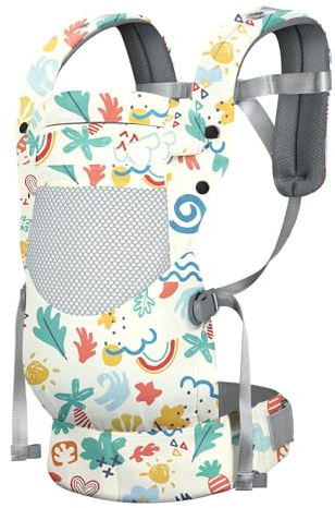 YooxArmor Bärsele, ergonomisk, mysig, andningsbar och lätt bärsele för 3,2–29,9 kg med ländryggsstöd, lätt att bära handsfree omfamning småbarn med sele i 3–36 månader, boho