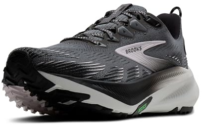 Brooks Women's Ghost Trail, Versatile Off-Road Running Shoe for Rugged Terrain - Poppy Seed/Black/Pink - 8 Medium