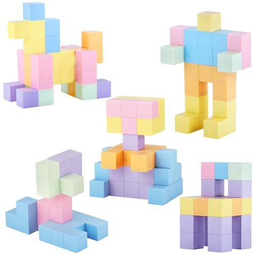 GAGAKU Magnetische Bausteine Kinderspielzeug 30 Stück Magnetische Bauklötze Spielzeug Magnetisches Bauspielzeug Puzzlebaustein für Kinder Jungen Mädchen ab 18 Monaten+