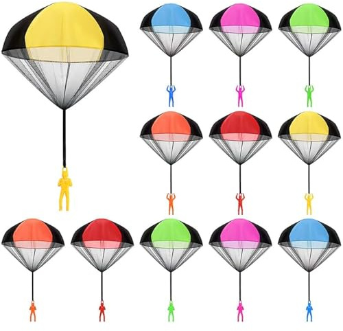 RCGOFOLLOW 12pack/lot Children S Parachute Toy Soldiers Set For Fun Playtime Polyester Parachute Toys In Display Box Kids