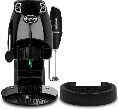Didiesse Baby Frog Coffee & Tea - Machine à café à dosettes, avec fouet moulin à lait et double porte-dosettes pour café et thé, basse consommation 650 W, distributeur d'eau chaude. (Noir)