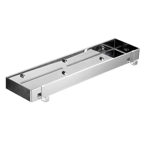 Mensola da doccia in acciaio inox, organizer da parete per bagno, rettangolare con 2 ganci, soluzione salvaspazio per vasca da bagno, design versatile e durevole