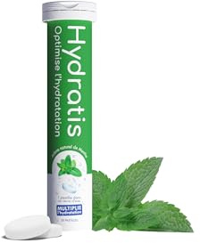 HYDRATIS - Pastilles Hydratation Electrolytes - Menthe - Améliore l'Hydratation et Favorise l'Énergie - Formule Isotonique - Sport, Récupération, Bien-être - 1 tube (20 Pastilles)