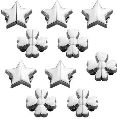 10 par magnetiska klämmor turblomma stjärnform stängning gardin magneter avtagbart duschdraperi magnetiska klämmor ingen sömnad förhindrar läckage håll stängd för hem sovrum kontor (silver)