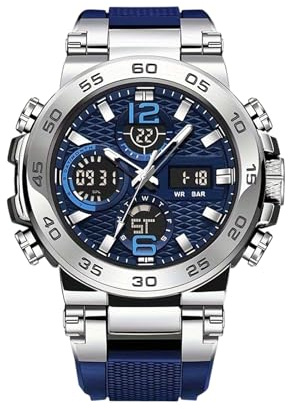 Reloj de pulsera de para hombre: reloj digital analógico, pantalla doble luminosa resistente al agua, visibilidad nocturna confiable, utilidad de rendimiento versátil | para viajes diarios de