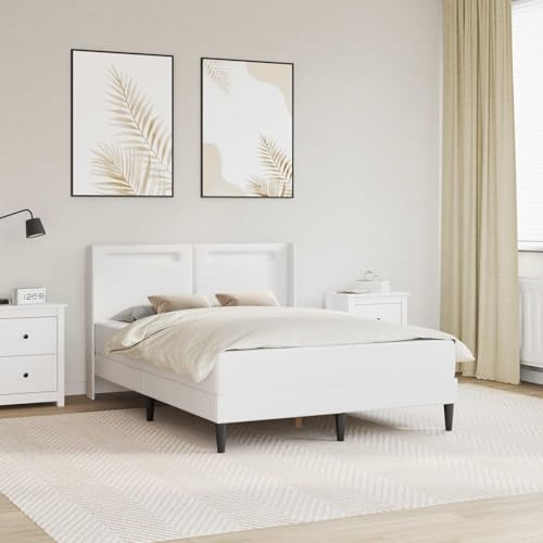 kithwjll Struttura letto con materasso bianco, 120 x 200 cm, in ecopelle, materasso a molle insacchettate, topper in schiuma fredda, ergonomico, traspirante, per camera da letto, camera dei ragazzi