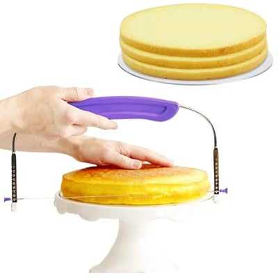 PROKITCHEN Cake Leveler, Cake Leveler & Slicer, Adjustable Cake Cutter Slicer Leveler, Cake Layer Slicer, Layer Cake Wire Cutter for Wedding Birthday Suitable for 10 Inch Cake Slicer For Even Slices