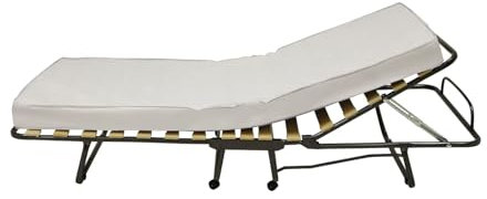 Veraflex Premium klappbares Feldbett 80x200 cm, Reisebett, Klappbett, Gästebett, Tokio Premium, Matratze mit höhenverstellbarem Kopfteil, verstellbares Bett