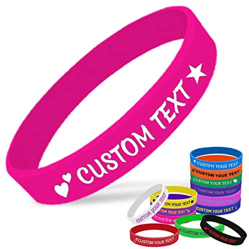 Aolun Personalisierte Silikonarmbänder Individuell gravierte Gummiarmbänder Personalisierte Armbänder mit Text für Veranstaltungen, Geschenke, Bewusstsein, Party